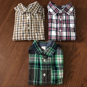 Set of 3 Boys Size 5-6 Button-Down Long Sleeve